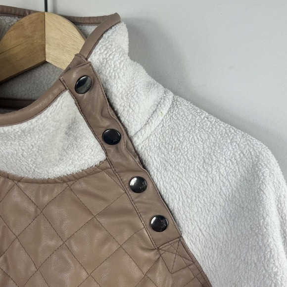 Abercrombie & Fitch Asymmetrical Snap-Up Fleece Sweatshirt Sz XS Quilted - Picture 5 of 14